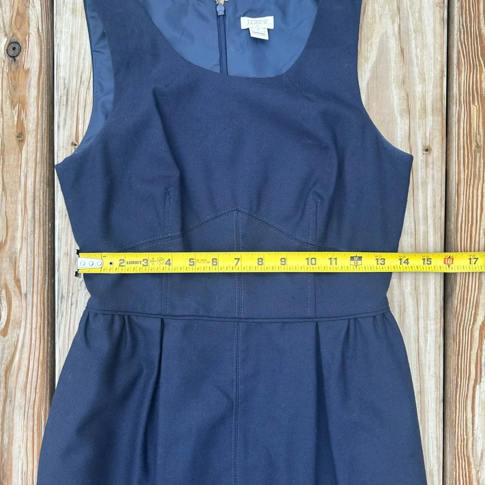 J.Crew Dress Sz‎ 2 Allie In Festival Blue Wool Blend Sleeveless Sheath